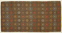 Panel with floral medallions, Silk and metal thread lampas, China