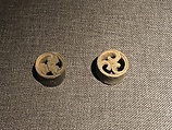 Plug-Shaped Ear Ornaments, Earthenware, Japan