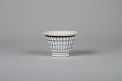 Set of Five Sencha Teacups (Sencha wan) with Lattice Pattern, Porcelain painted with cobalt blue under a transparent glaze (Hizen ware), Japan
