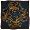 Robe fabric with dragons, Silk satin damask brocaded with silk and metal thread, China