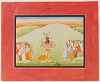 The Creation of Durga: Page from a Dispersed Markandeya Purana: (Stories of the Sage Markandeya), Ink and opaque watercolor on paper, India (Punjab Hills, Guler)