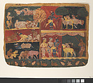 Krishna and the Cowherds: Page from a Dispersed Bhagavata Purana (Ancient Stories of Lord Vishnu), Ink and opaque watercolor on paper, India (Delhi-Agra area)
