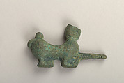 Feline-shaped belt buckle, Bronze, Korea