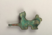 Feline-shaped belt buckle, Bronze, Korea