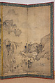 Landscape, Follower of Sesson Shūkei (ca. 1504–ca. 1589), Six-panel folding screen; ink on paper, Japan