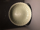 Dish with Peonies, Stoneware with incised decoration under celadon glaze (Longquan ware), China