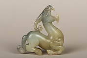 Fantastic animal with horn, Jade (nephrite), China