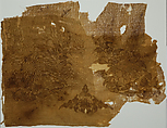 Textile fragment with peonies and butterflies, Silk complex gauze, ink and pigments, China