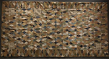 Seven-Panel Buddhist Monk’s Vestment (Shichijō kesa) with Floral-Lozenge Pattern, Twill-weave silk with supplementary weft patterning, Japan