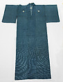 Kosode, Possibly resist-dyed with small repeating pattern (komon) in white on gray, Japan