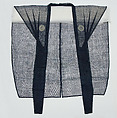 Overvest (kataginu), Unlined, dark dye-patterned gauze or other sheer textile, Japan