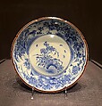 Deep Dish with Birds, Flowers, and Insects, Porcelain with cobalt blue under transparent glaze (Hizen ware, Kakiemon type), Japan