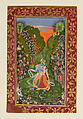Radha and Krishna Walk in a Flowering Grove
 (recto); Krishna Fluting (verso), The Kota Master (Indian, active early 18th century), Ink, opaque watercolor, and gold on paper, India (Rajasthan, Kota)
