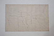 Landscape Sketches of Mt. Danxia, Guangdong, Xie Zhiliu (Chinese, 1910–1997), Two drawings from a set of four adhered sheets; pencil on paper, China