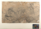 Running Elephant (recto); Practice Sheet of Elephant Sketches (verso), Charcoal on paper, India (Rajasthan, Kotah)