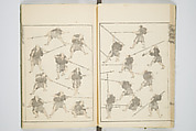 Transmitting the Spirit, Revealing the Form of Things, Volume 1 to 15 of Hokusai Sketchbooks (Denshin kaishu: Hokusai manga, shohen–jugohen) 伝神開手北斎漫画 初編-十五編, Katsushika Hokusai 葛飾北斎 (Japanese, Tokyo (Edo) 1760–1849 Tokyo (Edo)), Set of fifteen woodblock printed books; ink and color on paper, Japan