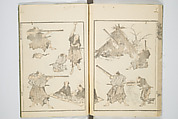 Transmitting the Spirit, Revealing the Form of Things, Volume 1 to 15 of Hokusai Sketchbooks (Denshin kaishu: Hokusai manga, shohen–jugohen) 伝神開手北斎漫画 初編-十五編, Katsushika Hokusai 葛飾北斎 (Japanese, Tokyo (Edo) 1760–1849 Tokyo (Edo)), Set of fifteen woodblock printed books; ink and color on paper, Japan