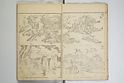 Picture Album Transmitting the Spirit: The Hokusai Drawing Style (Denshin gafu Hokusai gashiki), Katsushika Hokusai 葛飾北斎 (Japanese, Tokyo (Edo) 1760–1849 Tokyo (Edo)), Woodblock printed book; ink on paper, Japan