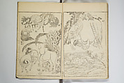 Picture Album Transmitting the Spirit: The Hokusai Drawing Style (Denshin gafu Hokusai gashiki), Katsushika Hokusai 葛飾北斎 (Japanese, Tokyo (Edo) 1760–1849 Tokyo (Edo)), Woodblock printed book; ink on paper, Japan