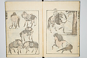 Transmitting the Spirit, Revealing the Form of Things, Volume 6 of Hokusai Sketchbooks (Denshin kaishu: Hokusai manga, gohen), Katsushika Hokusai 葛飾北斎 (Japanese, Tokyo (Edo) 1760–1849 Tokyo (Edo)), Woodblock printed book; ink and color on paper, Japan