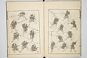 Transmitting the Spirit, Revealing the Form of Things, Volume 6 of Hokusai Sketchbooks (Denshin kaishu: Hokusai manga, gohen), Katsushika Hokusai 葛飾北斎 (Japanese, Tokyo (Edo) 1760–1849 Tokyo (Edo)), Woodblock printed book; ink and color on paper, Japan