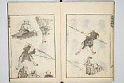 Transmitting the Spirit, Revealing the Form of Things, Volume 6 of Hokusai Sketchbooks (Denshin kaishu: Hokusai manga, gohen), Katsushika Hokusai 葛飾北斎 (Japanese, Tokyo (Edo) 1760–1849 Tokyo (Edo)), Woodblock printed book; ink and color on paper, Japan