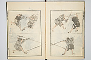 Transmitting the Spirit, Revealing the Form of Things, Volume 6 of Hokusai Sketchbooks (Denshin kaishu: Hokusai manga, gohen), Katsushika Hokusai 葛飾北斎 (Japanese, Tokyo (Edo) 1760–1849 Tokyo (Edo)), Woodblock printed book; ink and color on paper, Japan