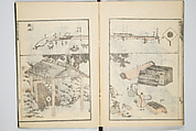 Transmitting the Spirit, Revealing the Form of Things, Volume 6 of Hokusai Sketchbooks (Denshin kaishu: Hokusai manga, gohen), Katsushika Hokusai 葛飾北斎 (Japanese, Tokyo (Edo) 1760–1849 Tokyo (Edo)), Woodblock printed book; ink and color on paper, Japan