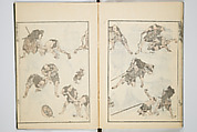 Transmitting the Spirit, Revealing the Form of Things, Volume 6 of Hokusai Sketchbooks (Denshin kaishu: Hokusai manga, gohen), Katsushika Hokusai 葛飾北斎 (Japanese, Tokyo (Edo) 1760–1849 Tokyo (Edo)), Woodblock printed book; ink and color on paper, Japan