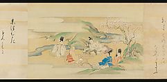 The Tale of Genji, Attributed to Kaihō Yūsetsu (Japanese, 1598–1677), Set of two handscrolls; ink and color on paper, Japan