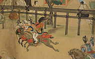 Horse Racing at Kamo Shrine, Pair of six-panel folding screens; ink, color, gold and gold leaf on paper, Japan