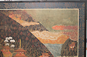 Chōmeiji Temple Pilgrimage Mandala, Hanging scroll remounted as a two-panel folding screen; ink, color, gofun (ground shell pigment), and gold on paper, Japan