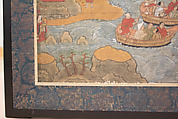 Chōmeiji Temple Pilgrimage Mandala, Hanging scroll remounted as a two-panel folding screen; ink, color, gofun (ground shell pigment), and gold on paper, Japan