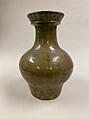 Wine container (hu), Earthenware with lead green glaze, China
