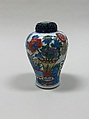 Jar with flowers, Porcelain painted with underglaze cobalt blue and overglaze polychrome enamels (Jingdezhen ware), China
