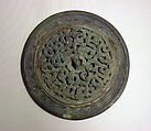 Mirror with interlaced dragons, Bronze, China