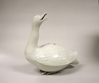 Censer In Form of a Goose, Pure white porcelain (Hirado ware), Japan