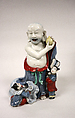 God Hotei and Children, Porcelain decorated with enamels (Arita ware, Imari type), Japan