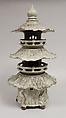 Lantern in Shape of a Pagoda, Pottery with moulded design covered with glaze (Takatori ware), Japan
