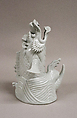 Vase in form of carp and waves, White porcelain (Hirado ware), Japan