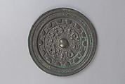 Mirror with deities and mythical creatures, Bronze, China