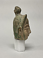 Head of a Bodhisattva, Earthenware with green glaze, China