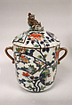Covered pot, Decoration of blue under the glaze and colored enamels (Arita ware, Imari type), Japan