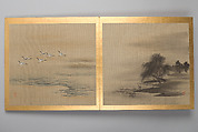Thirty paintings of birds, flowers and landscape, Album; silk, Japan