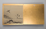 Thirty paintings of birds, flowers and landscape, Album; silk, Japan