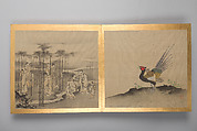 Thirty paintings of birds, flowers and landscape, Album; silk, Japan