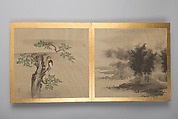 Thirty paintings of birds, flowers and landscape, Album; silk, Japan