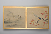 Thirty paintings of birds, flowers and landscape, Album; silk, Japan