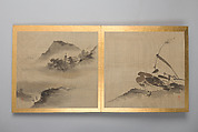 Thirty paintings of birds, flowers and landscape, Album; silk, Japan