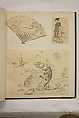 Album of Sketches and Drawings, Unidentified artist, Album; ink and color on paper, Japan